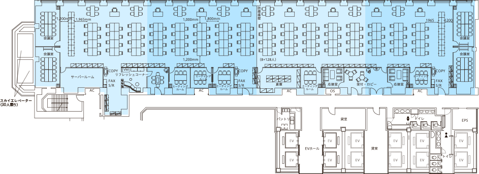 オフィスフロアの見取り図